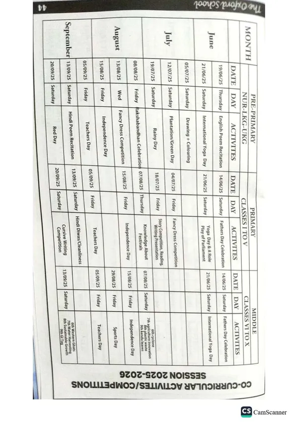 Annual Calendar Preview