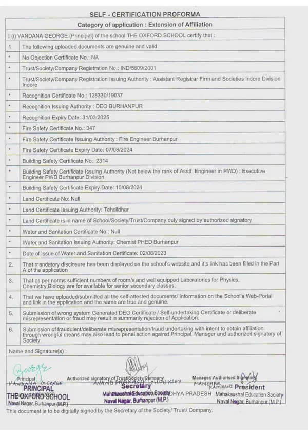 Self Certification Preview